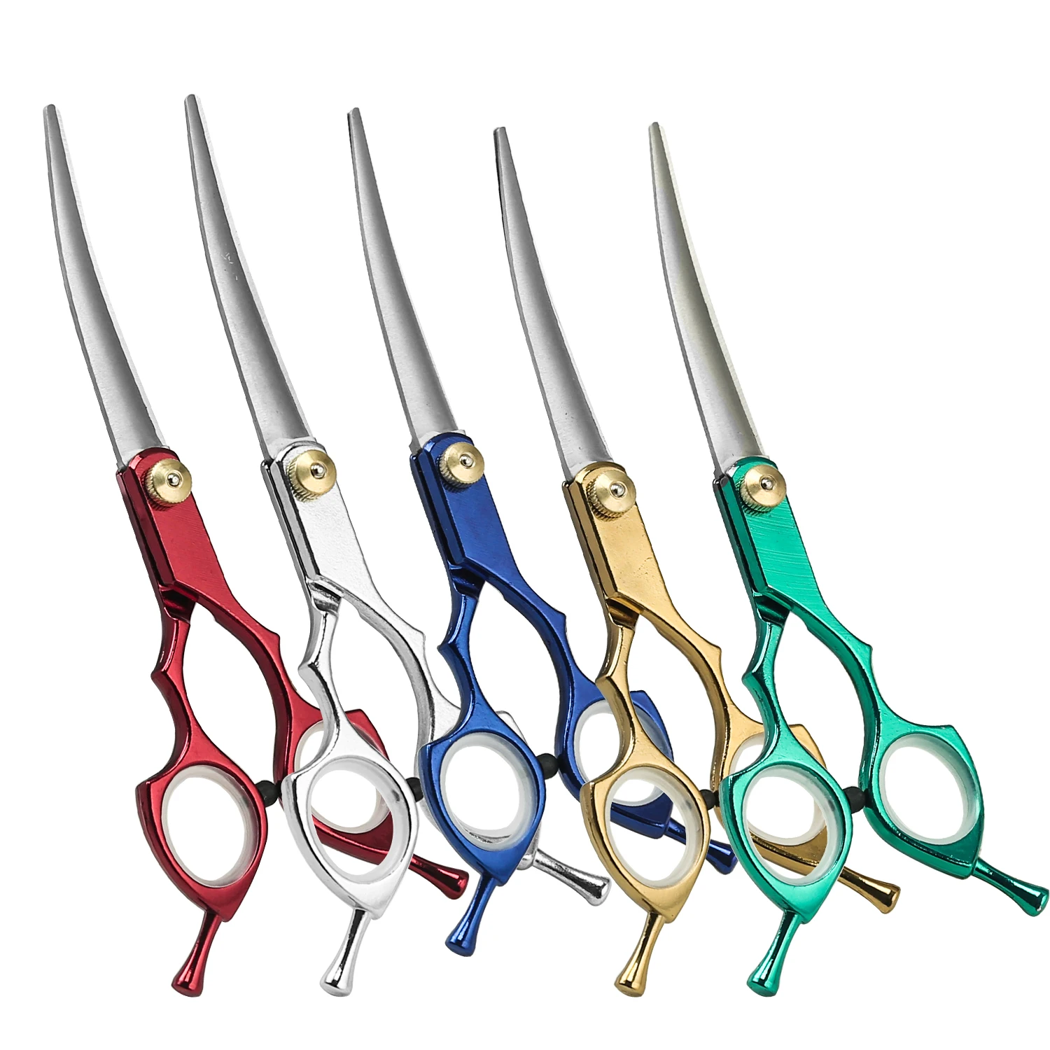 Up Curved Pet Grooming  Scissors Dog Hair Stainless Steel Dog Scissors Pets Shears Animal Cutting Feet Ear Eye Hair Trimming