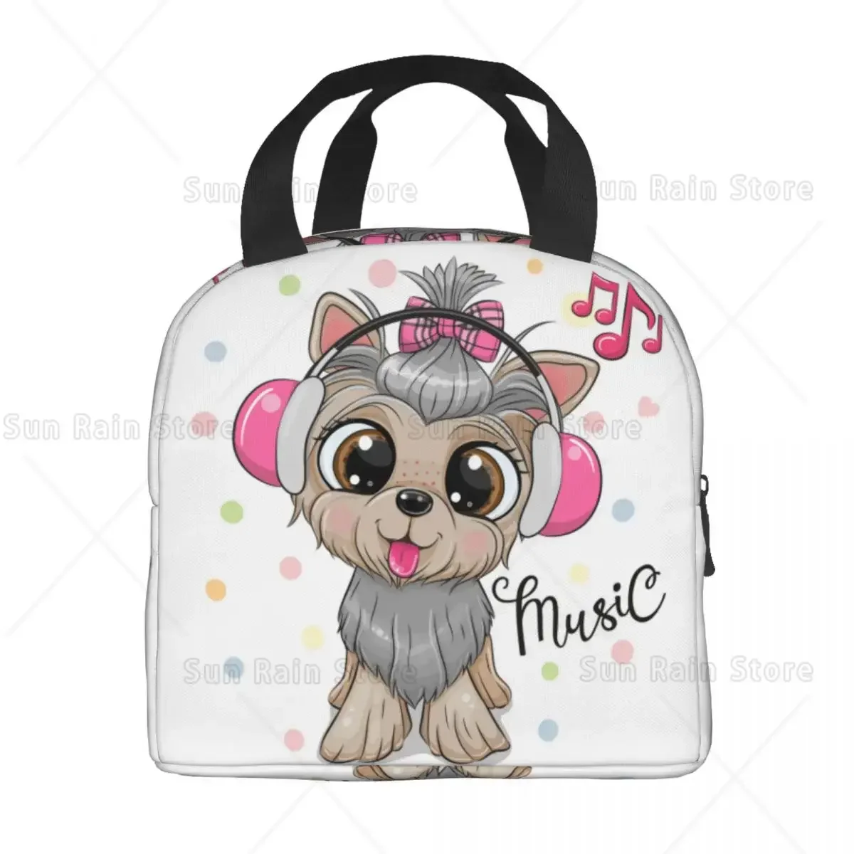 Custom Yorkshire Terrier Dog Lunch Bag Men Women Warm Cooler Insulated Lunch Boxes for Kids School