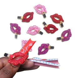 3pcs 3Color Sexy Lips Nail Charms 3D Metal Love Lips Nail Art Jewelry Alloy DIY Manicure Decoration