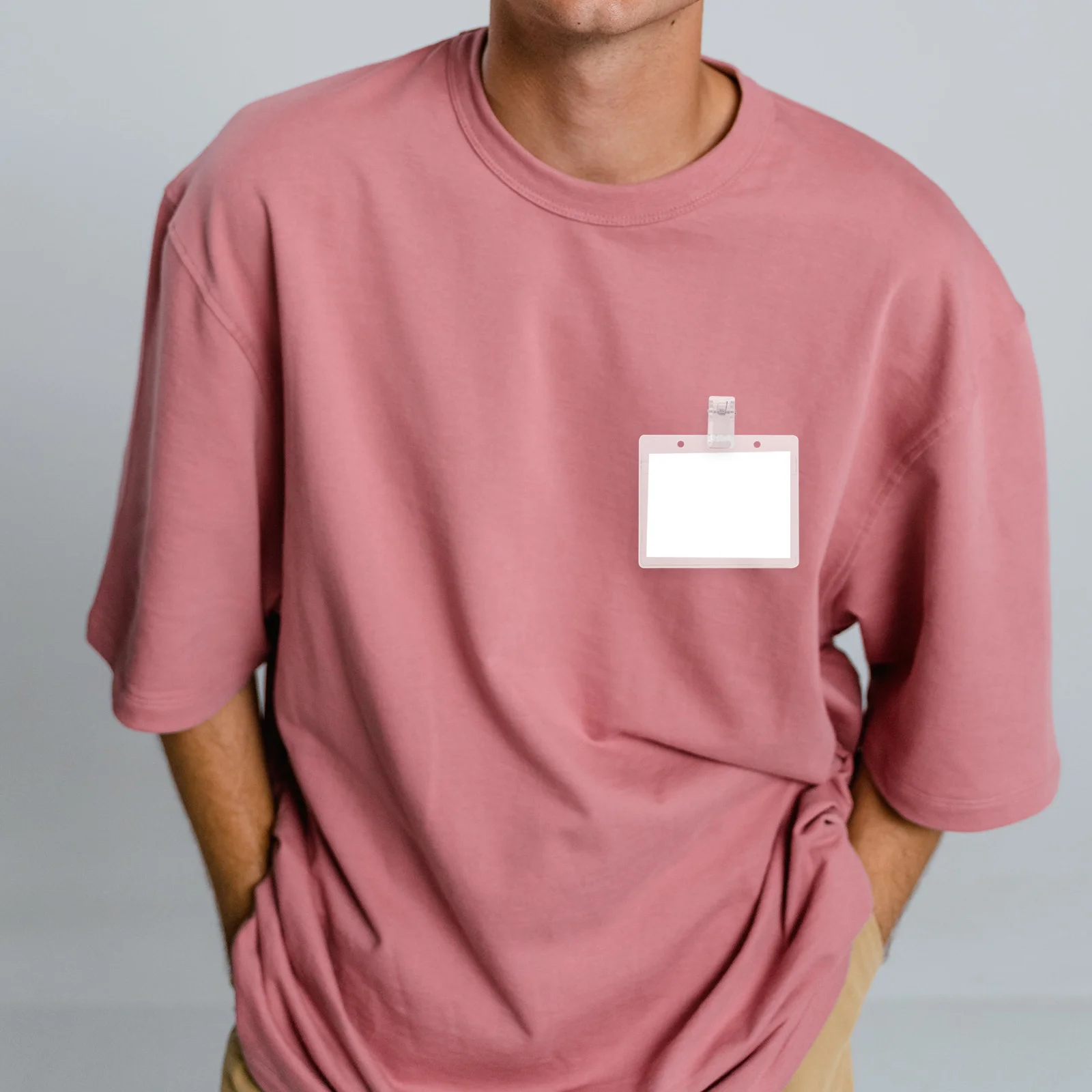 30 قطعة مقاطع شارة الاسم لاصق مقاطع بطاقة الصدر ل Id شارة حامل الربيع كليب مادة ABS قوية سهلة الحمل للمؤتمر #1