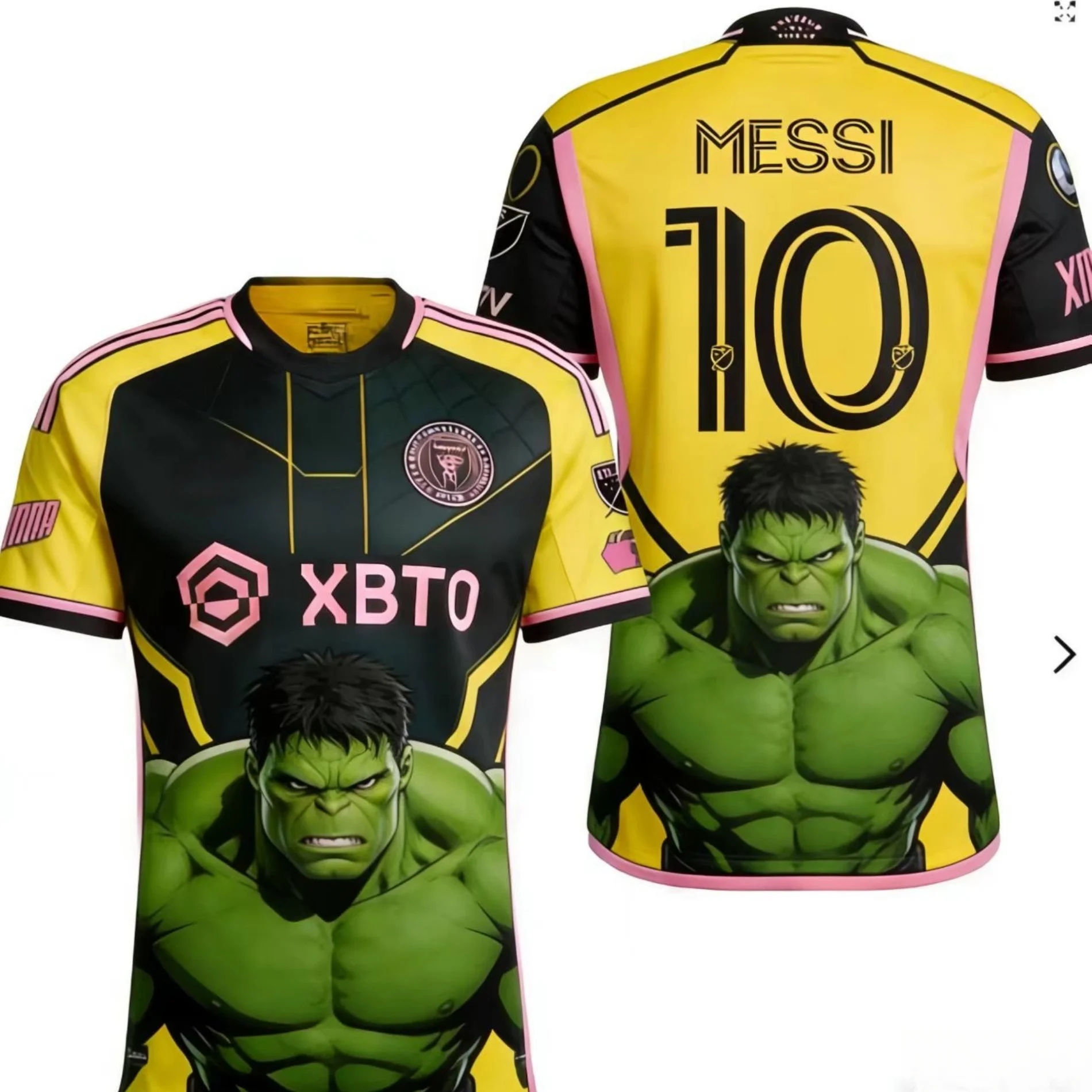 

Disney Marvel Hulk Themed Jersey Printed Football T-Shirt In 5 Colors To Choose From, Fan Favorites, Unisex