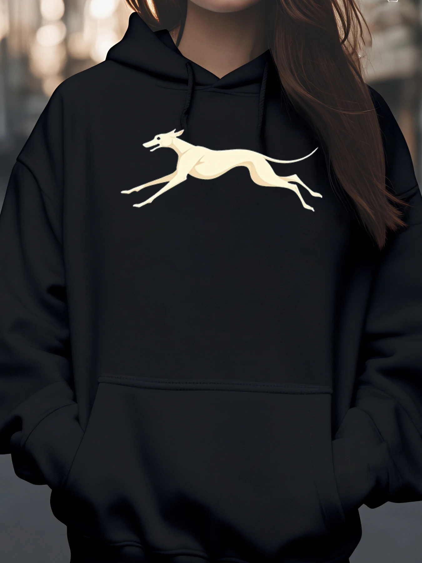 السلوقي الكلب طباعة هوديي الخريف الشتاء ملابس غير رسمية الزي للجنسين