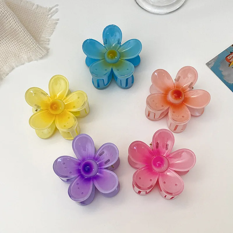 New Fashion Sweet Flower Hair Clip for Women Cute Ponytail Braid Curly Hair Temperament Hair Grabbing Girl Hair Accessories