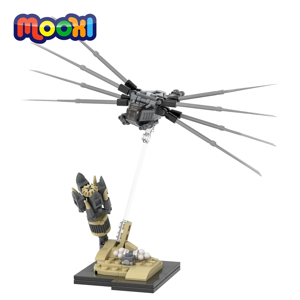 MOOXI Dune Ornithopter 135 Uds ladrillos MOC película científica Atreides escena modelo bloques de construcción juguetes para niños regalos MOC1463