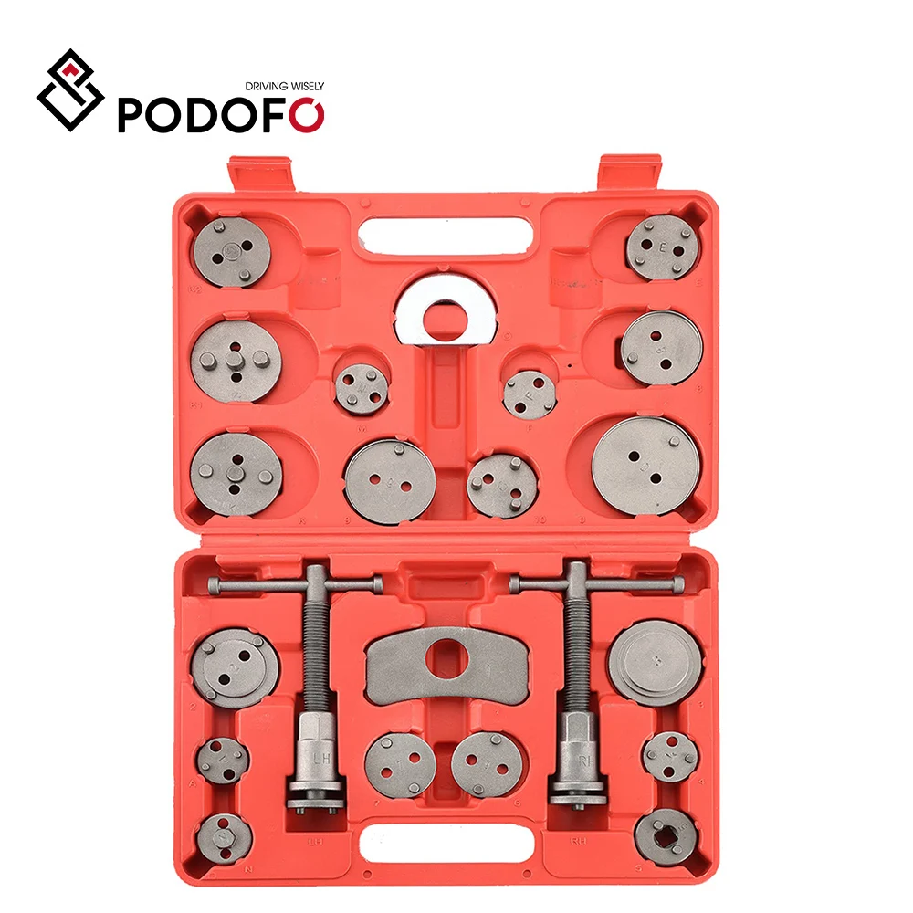 Podofo 22Pcs Brake Pad Replacement Tool Kit Car Piston Brake Caliper Flaring Tool Set Automobiles Garage Repair