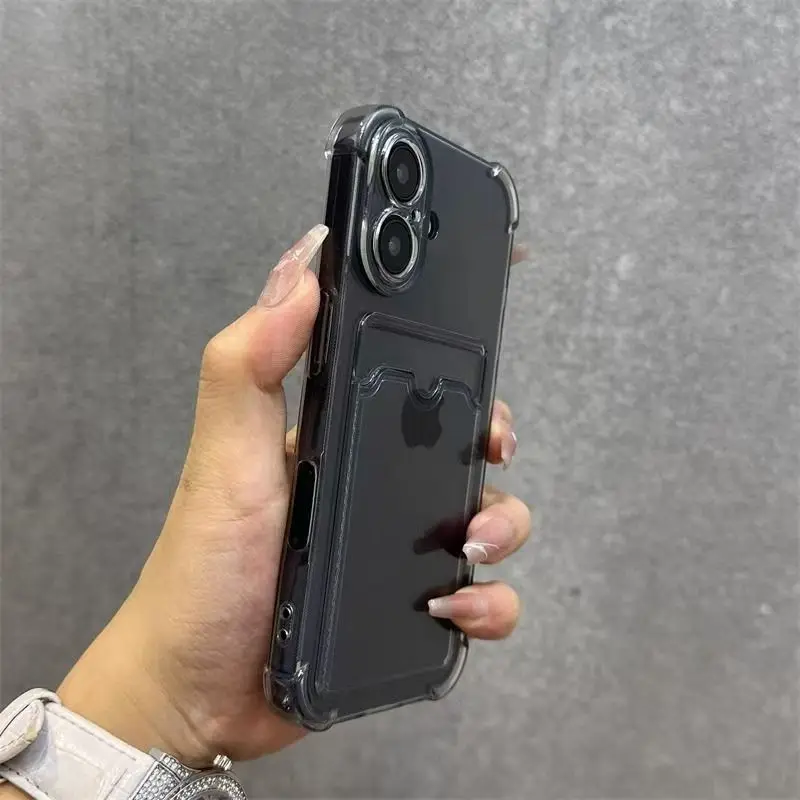 Kartentasche, Brieftasche, transparente Handyhülle für iPhone 16 Pro Max 16 Plus, Stoßstangen-Abdeckung – Detail 6