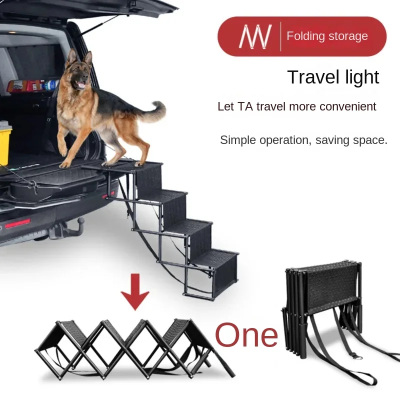 High-Quality Steel Folding Pet Dog Steps Portable Lightweight Car Dog Stairs Ladder Ramp for Trucks Safe Pet Mobility