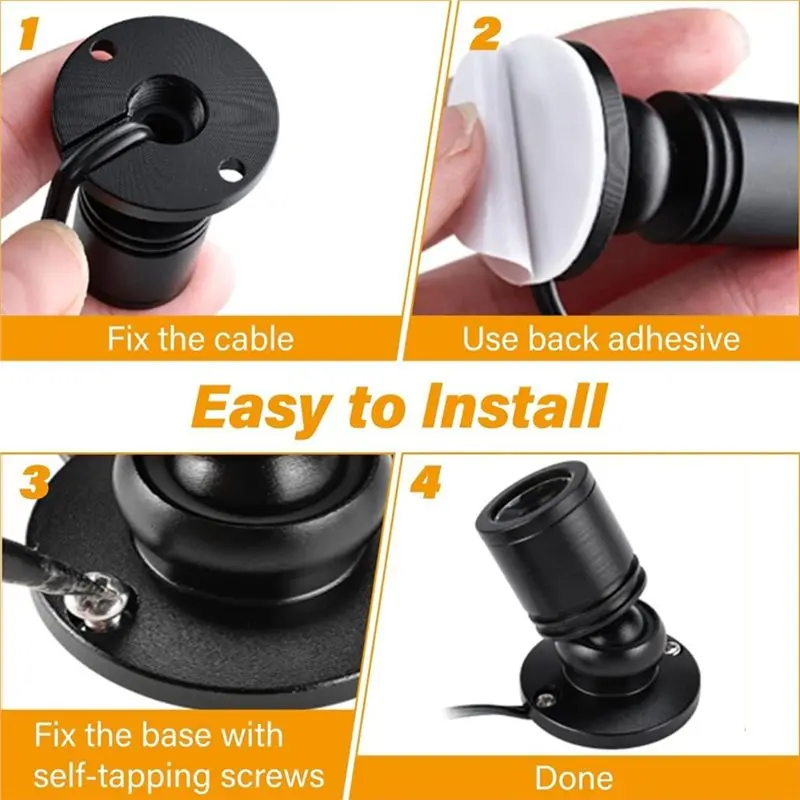 PORK-Dimmable Indoor LED Mini Spotlight 4Pcs For Display, Small Warm White 3000K Light Units Spot
