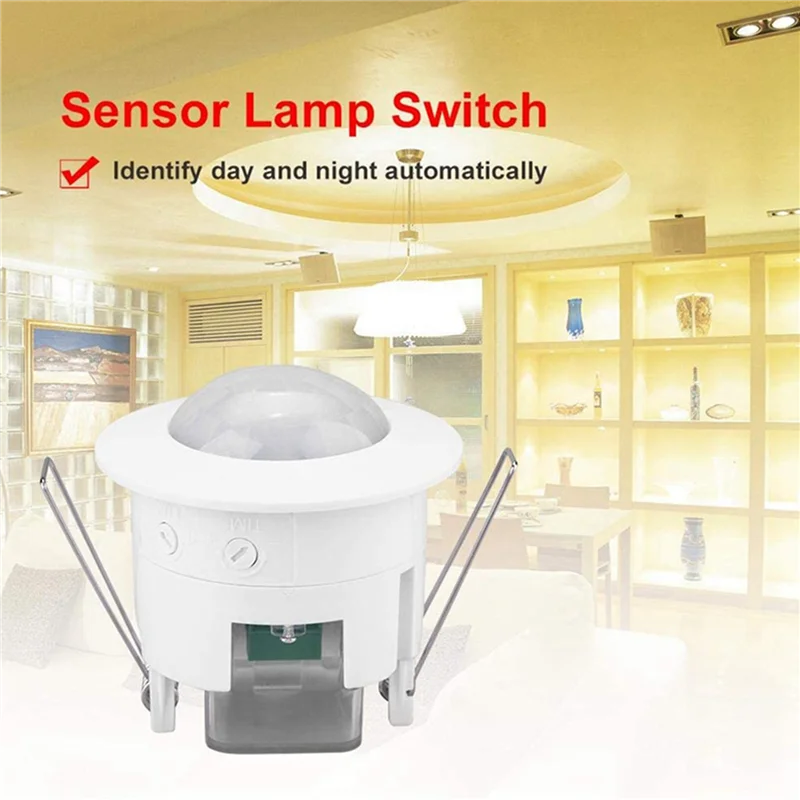 A64K 4X 110V-220V 360° Infrared Recessed PIR Ceiling Motion Sensor Detector Light Switch, Motion Light Sensor