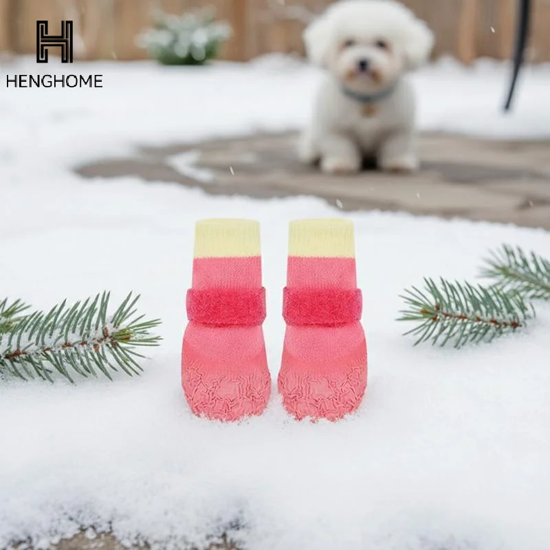 4Pcs/set Anti-dirty Adjustable Puppy Mesh Shoes Non-slip Dog Shoes Wear Resistant Waterproof Dog Foot Cover Pet Supplies