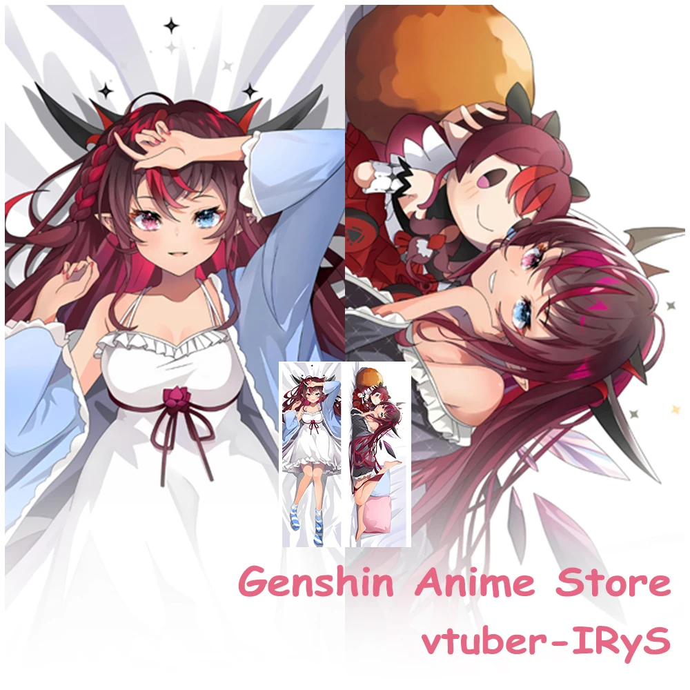 

VTuber-IRyS Cartoon Body Dakimakura Cover Anime Double-Sided Printed Kawaii King Pillow Cushion Covers Cosplay Props
