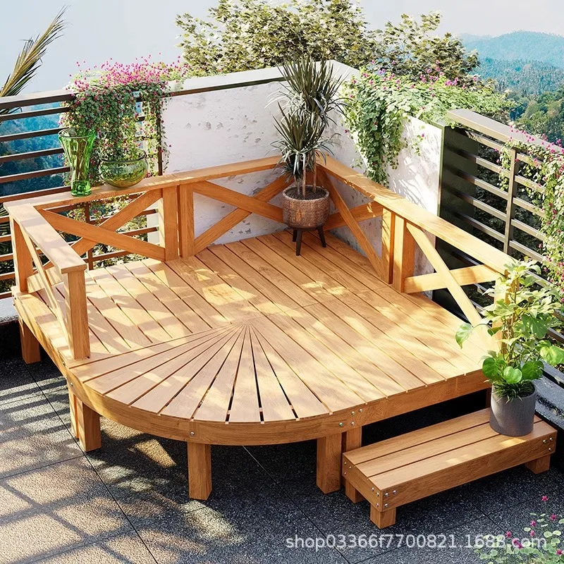 Outdoor anti-corrosive wood floor Outdoor courtyard terrace Wooden tatami platform Yard platform Floor elevation