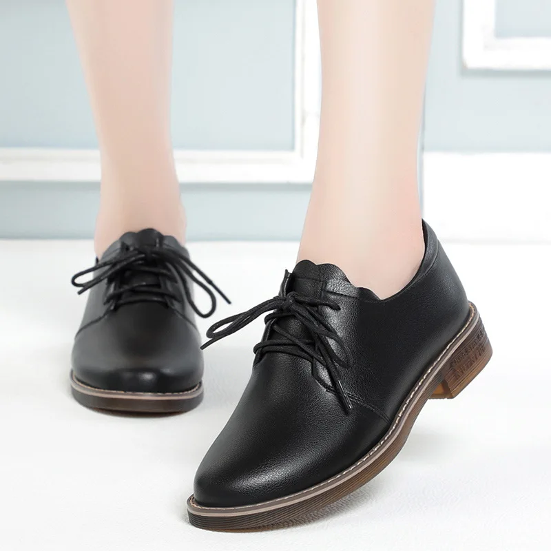 أحذية نسائية كاجوال بمقدمة مستديرة من أكسفورد دربي فستان حفلات للسيدات برباط علوي أحذية ترفيهية أحذية رياضية سهلة الارتداء