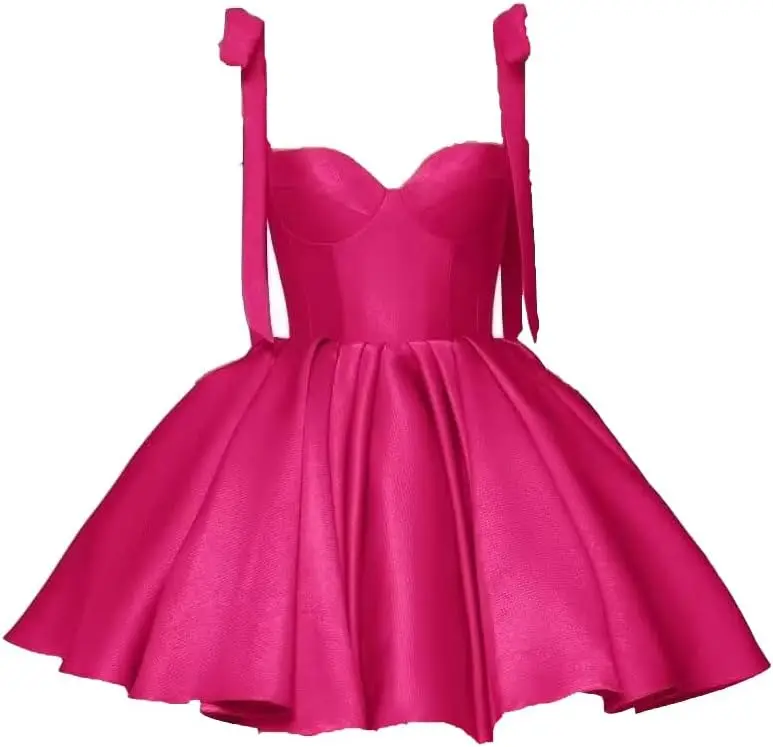 

Off Shoulder Satin Youth Back To School Dress 2025 Short, Ball Dress Sweetheart Party Birthday Ball Cocktail Party Evening Dress