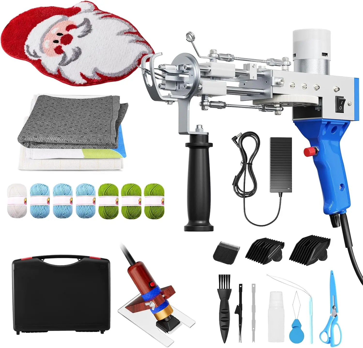 Set Pistola per Tufting con Trimmer, Kit Base per Tufting Gun, Pistola 2in1 per Tappeti a Pelo Tagliato e Annodato e Trimmer per Tufting, Macchina per Tufting