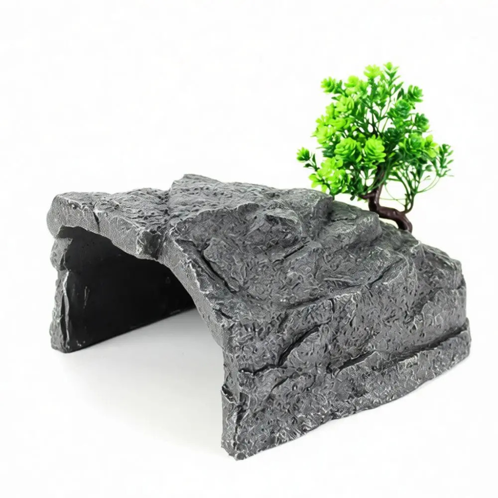 Natural Looking Resin Reptile Cave Basking Accessory For Fish Tank Decor For Gecko Salamander Tortoise Shelter House