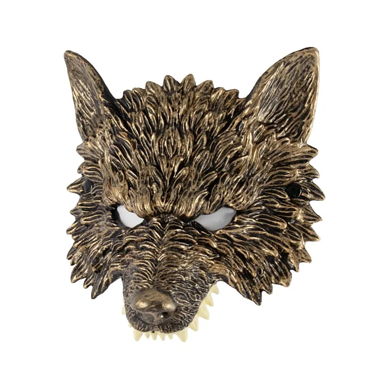 Déguisement de masque de loup d'or noir, masque de monstre d'horreur effrayant, costume d'Halloween, cosplay de fête de carnaval, Tim ade, choses étranges