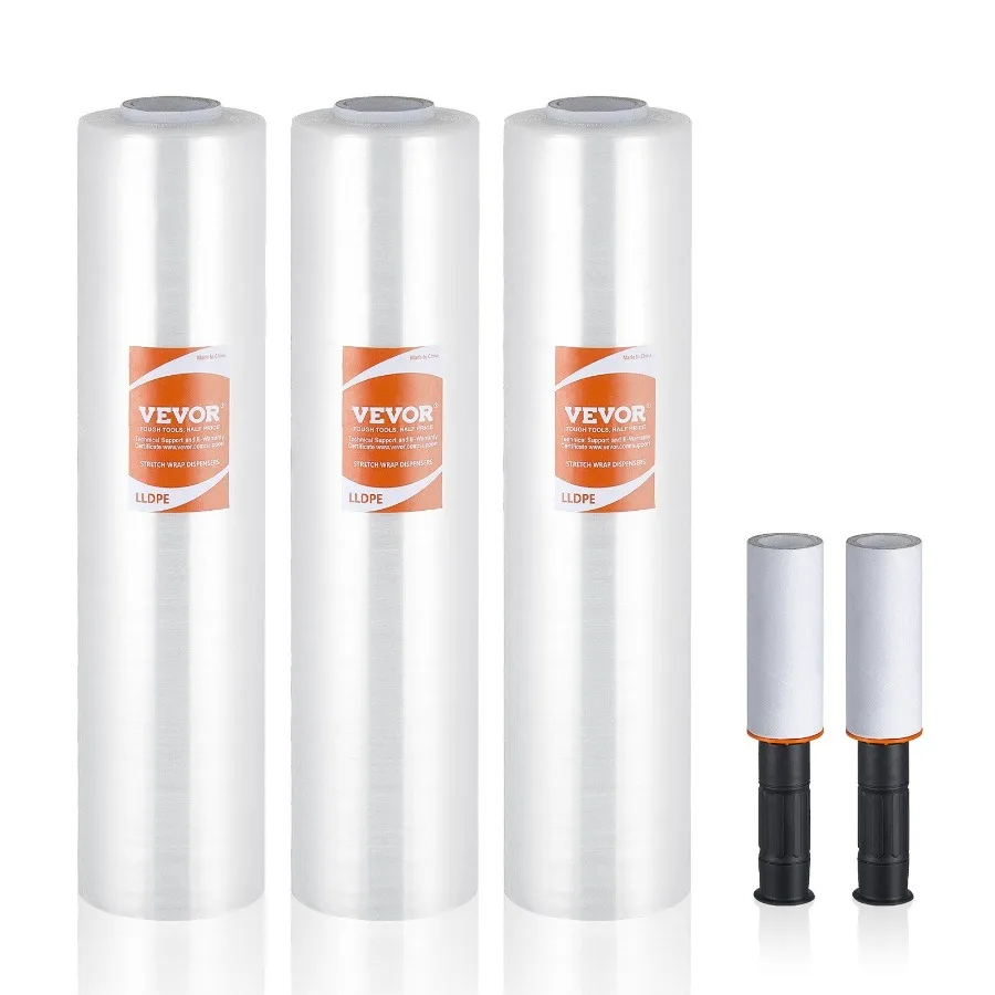 

Stretch Film 15 inches x 1000 feet 3 Pack 60 Gauge Industrial Strength Clear Durable Stretch Wrap Roll Heavy Duty Shrink Film