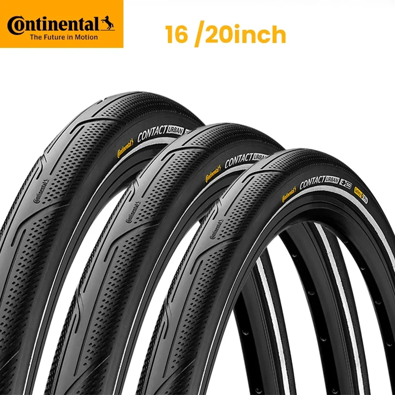 Continental Contact 도시 찌르기 방지 스틸 와이어 타이어, 반사 스트립 포함, BMX 접이식 자전거용, 16 인치, 20 인치, 3, 180Tpi