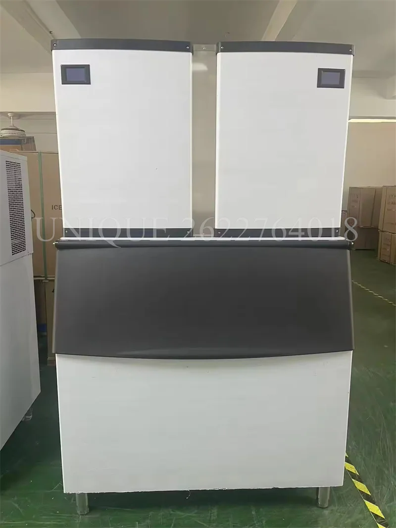 Máquina de gelo comercial refrigerada a ar Grande saída diária Loja de chá de leite KTV Ice Cube Making Machine Venda quente, por atacado, 900 a 1300kg