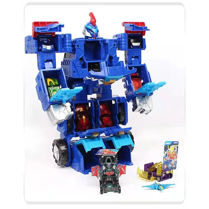 Turning Mecard Mega Evan King Transformation Truck Robot Cartoon Anime Car Model Toy Battle Arena Vehicle For Children Gift