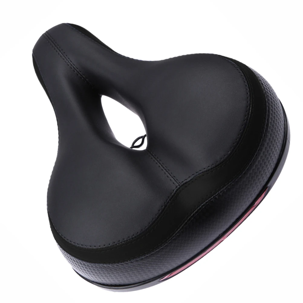 

Reflective Thicken Wide Comfortable Bike Seat Mountain Road PU Saddle Cushion Black Blue Ergonomic Hollow Design