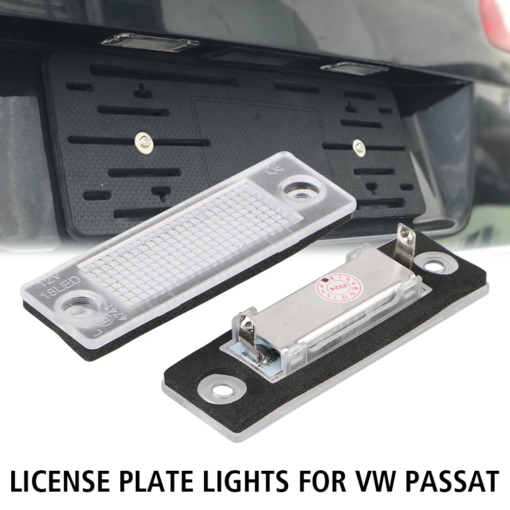 For VW Passat LED license plate light With built-in decoder 2Pcs Car License Number Plate Lamps Auto Accessories