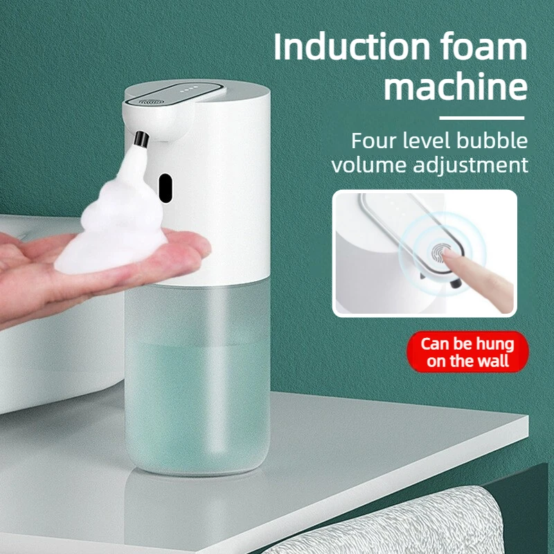 Contact free automatic induction smart soap dispenser, wall mounted desktop small waterproof foam induction mobile phone washer