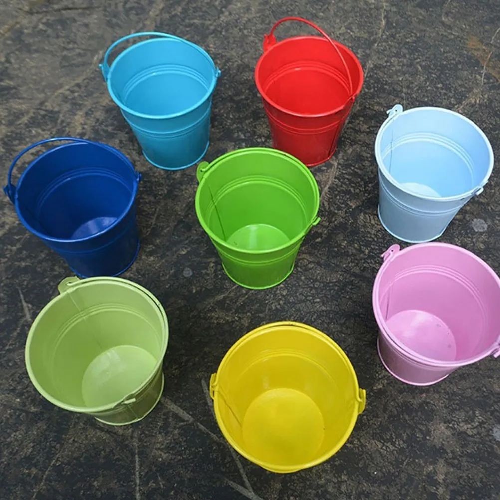 

10 шт. Подвесные цветочные горшки для балкона, разноцветные металлические кашпо для декора садовых ограждений, уличные контейнеры для растений, настенные кашпо