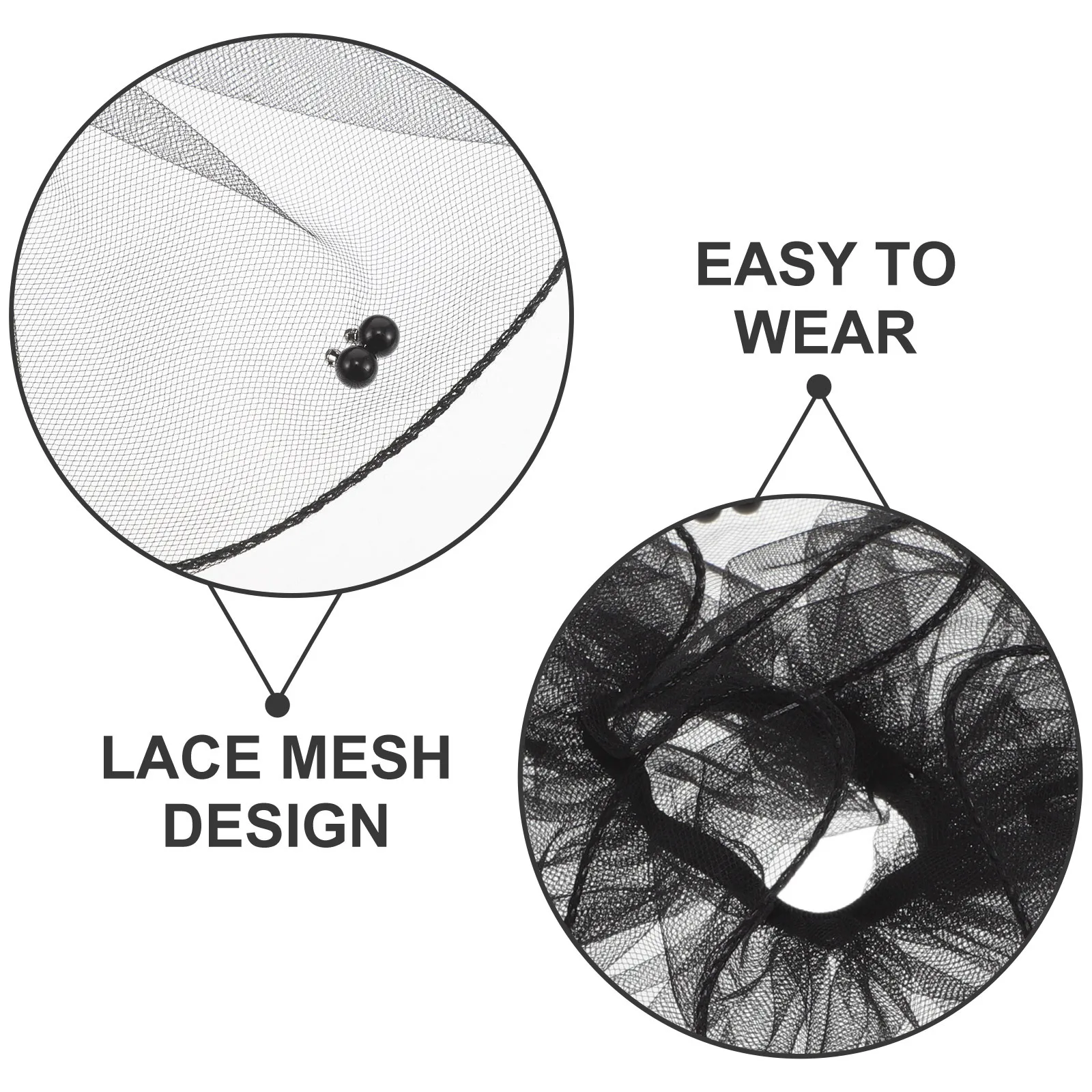 1개 1쌍 탈부착 가능한 신부 레이스 손목 커프 블랙 우아한 메쉬 슬리브 웨딩 드레스용 로리타 손가락 없는 장갑 프로미 파티용