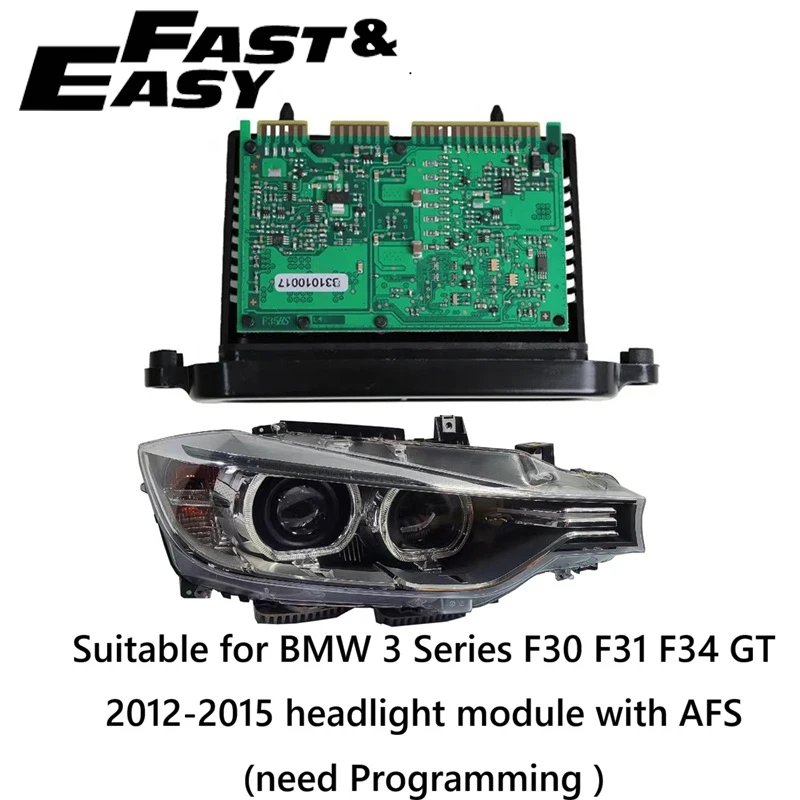 Aftermarket New 63117316186 6311 7316 186 Headlight Module TMS Module With AFS (Program Need) for BMW 3 Series F30 F35 F34 GT