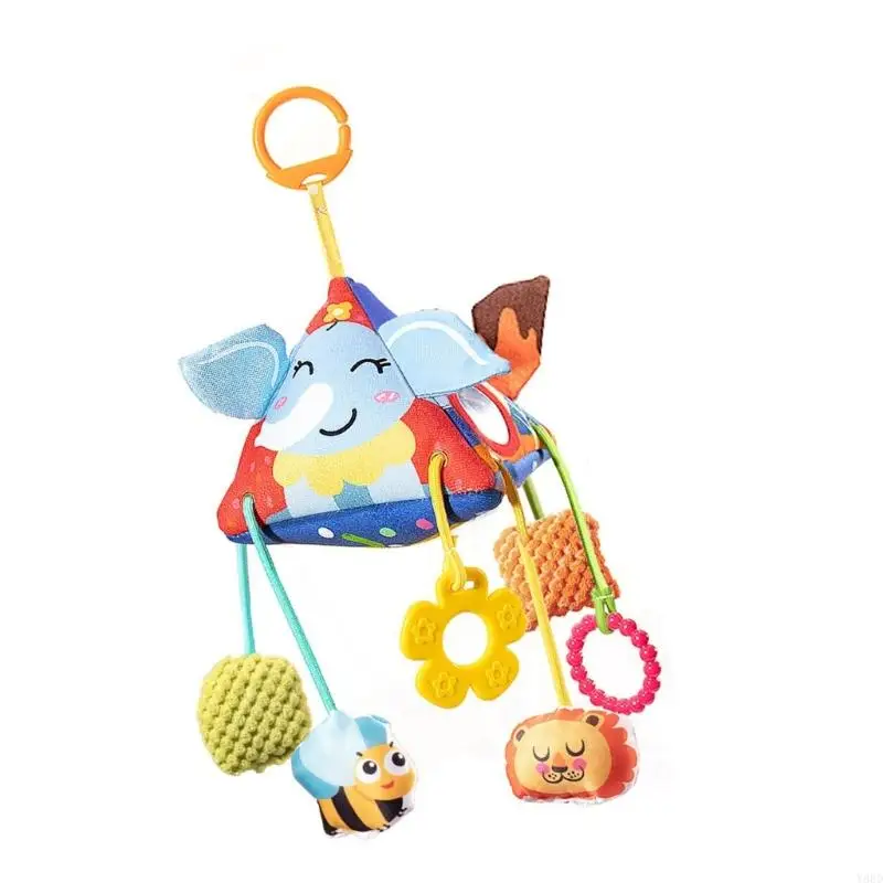 Y88D Aniaml-kinderwagens met thema Mobiel speelgoed Crinkle Paper Sensory Exploration Doll