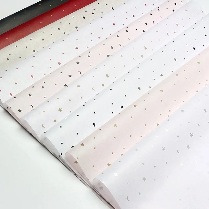 

20 Sheets Star Moon Pattern Tissue Paper 50x70cm Flower Bouquet Wrapping Paper Florist Packaging Material