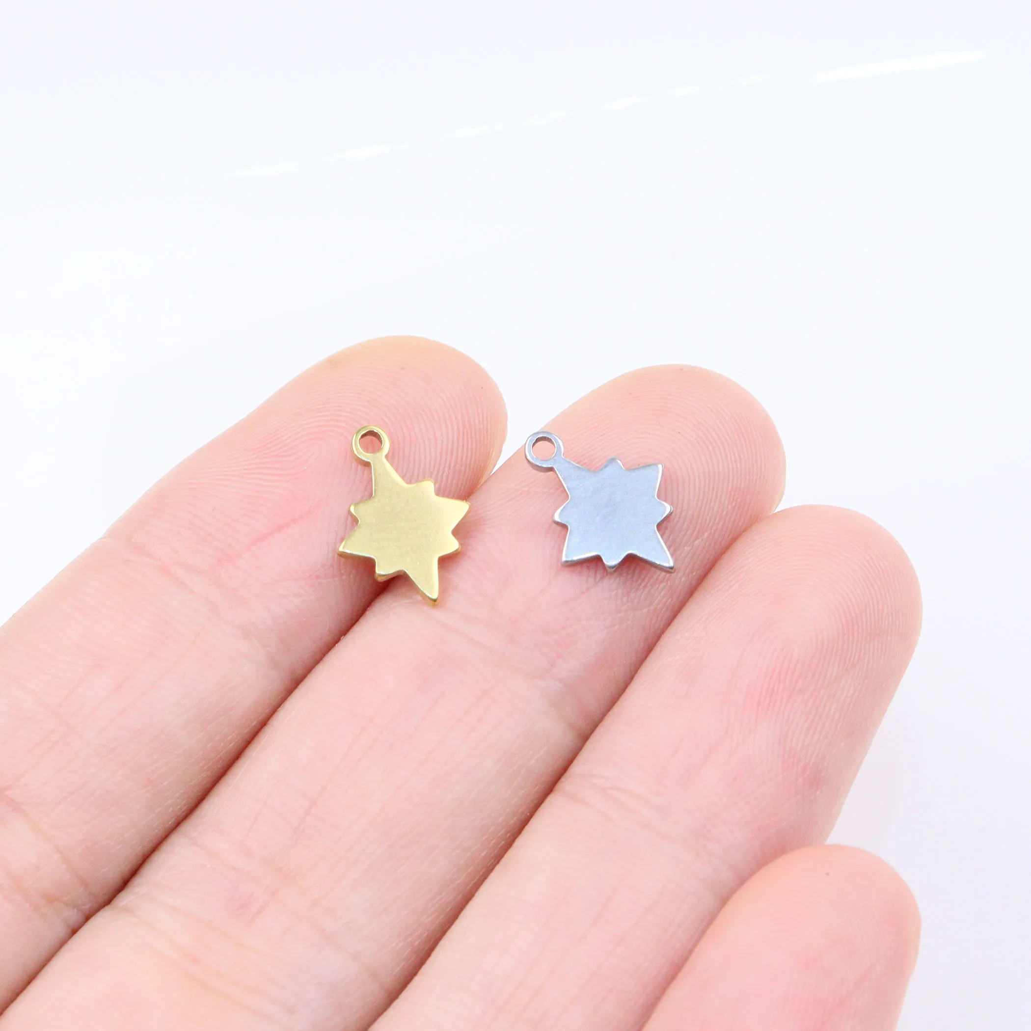 10pcs Stainless Steel Trendy Mini Star DIY Fashion Jewelry Necklace Hand Making High Quality Vacuum Plated WaterProof