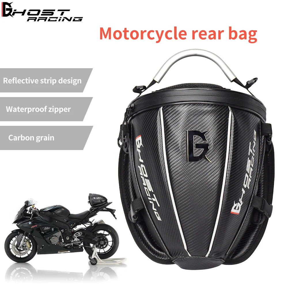 Motorcycle Tail Bags Back Seat Bags Travel Bag Waterproof Motorbike BackPack Reflective 29*28*21 Motorcycle Tail Backpack Bags
