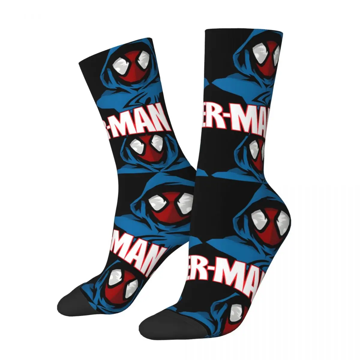 Funny Crazy compression Logo Sock for Men Hip Hop Vintage Marvel Spider Man Happy Seamless Pattern Printed Boys Crew