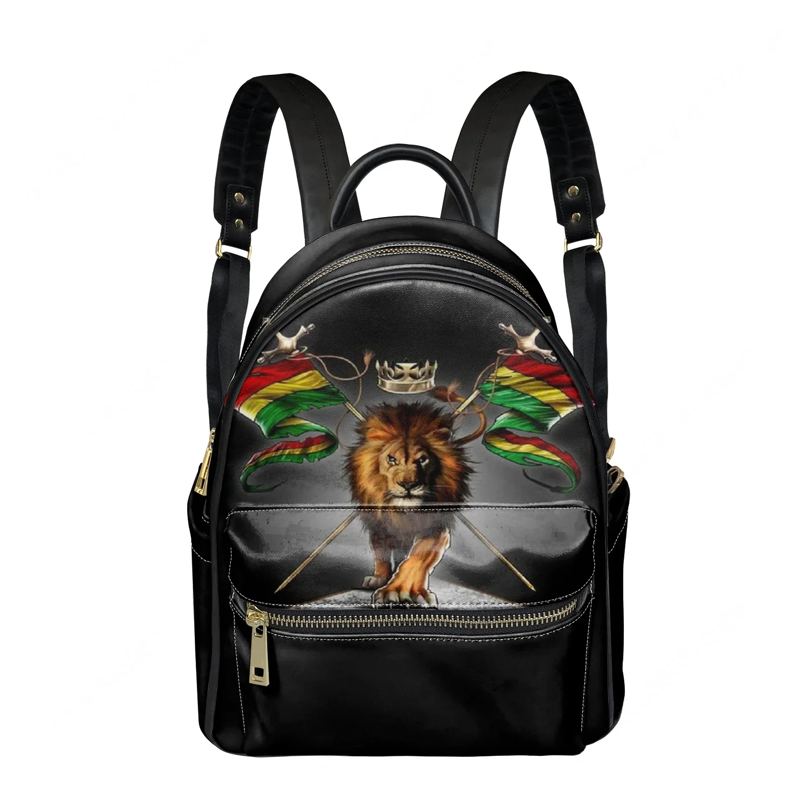 

Reggae Rastafarian Rasta Lion Of Judah Backpack Womens Men Double Shoulder Bag Business Travel Bookbag Rucksack Gift Daypack