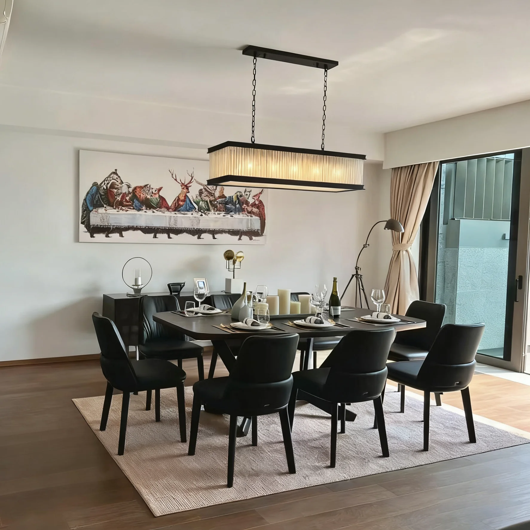 

BOSSEN Modern Nordic Lustre Crystal Ceiling Light Dimmable Triple Color Change Gold Black Round Chandelier for Living Room