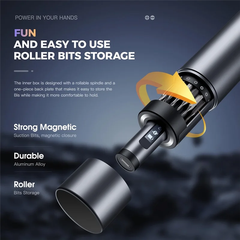 【Uitverkoop】 Mini elektrische schroevendraaier draadloos 62 in 1 set, 4 LED-verlichting, koppel op 3 niveaus - voor laptop/pc/telefoon/horloge/camera