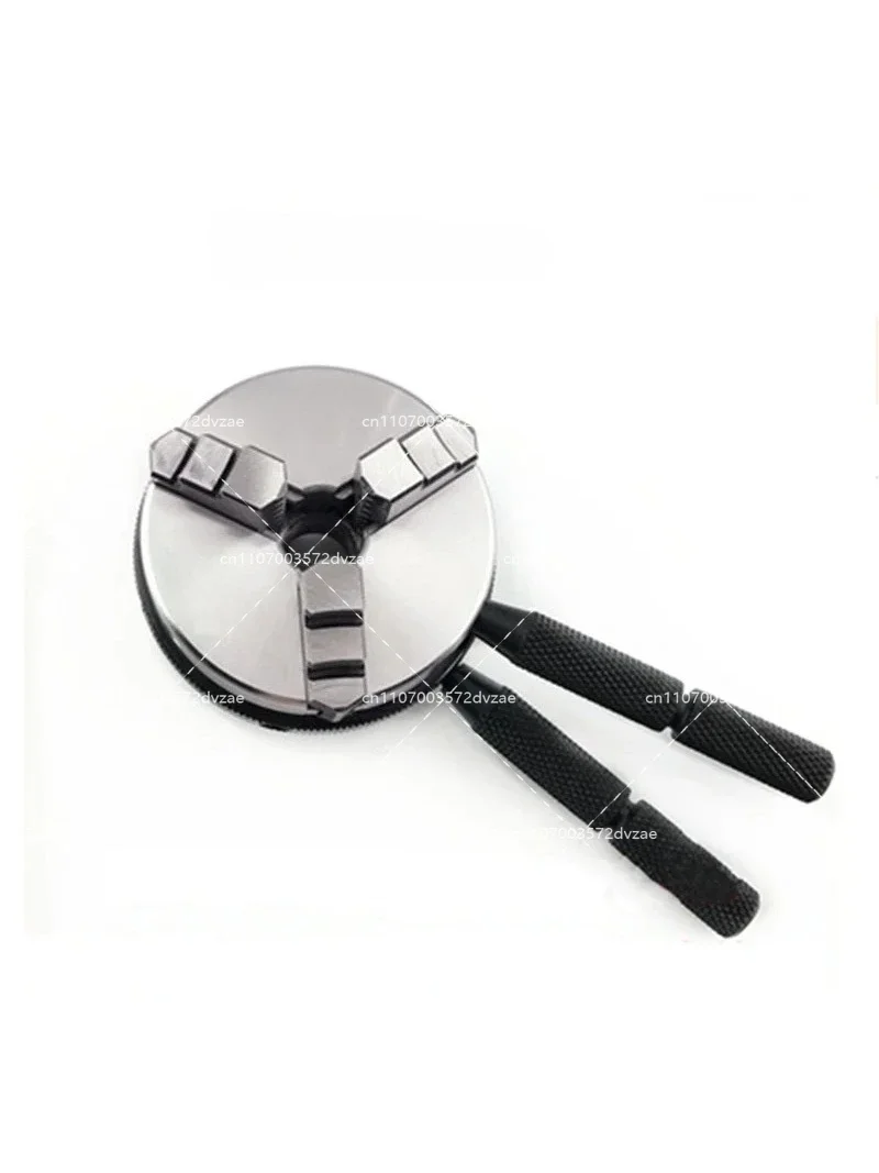 63mm Mini Lathe Chuck 3 Jaws Woodworking Hand Chuck Self-Centering with Mounting Thread Screw Rod for Precision Crafting