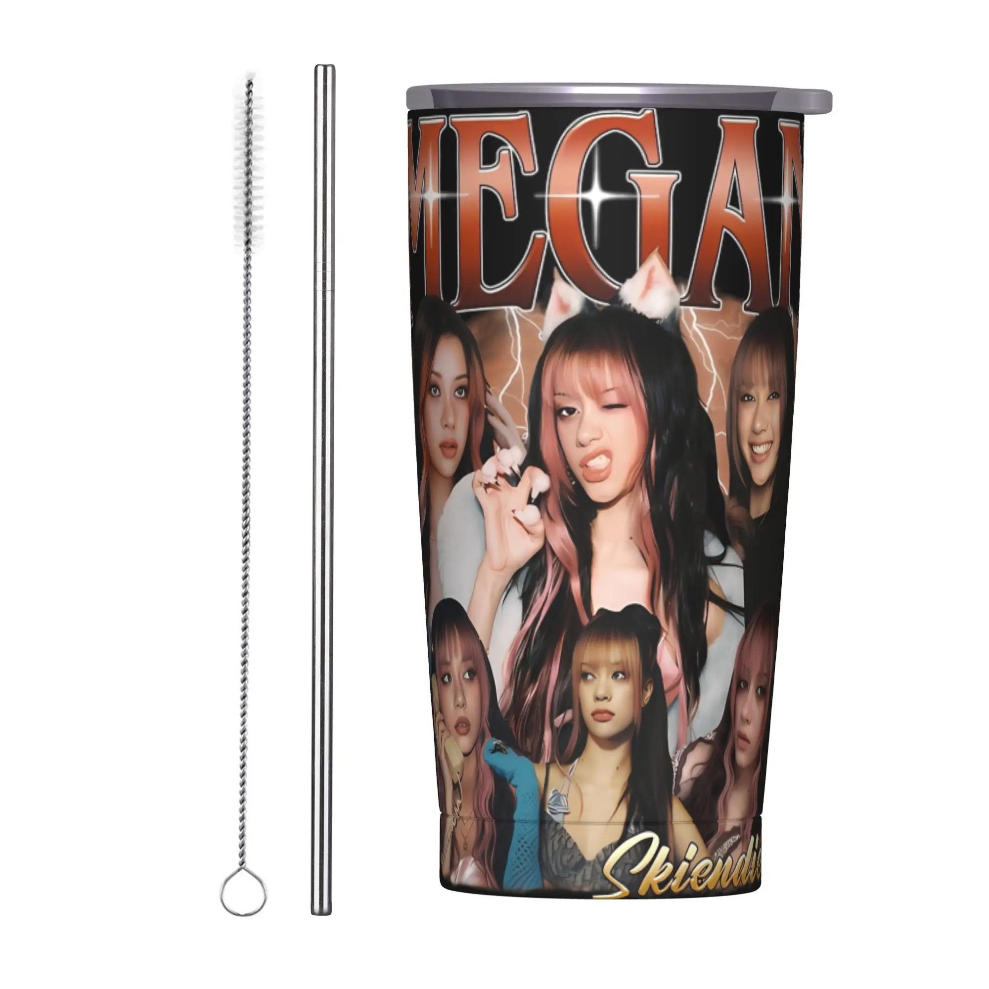 Stainless Steel Tumbler Katseye Music Kpop Megan Coffee Mug  Portable Hot Drinks Car Mugs Travel Water Bottle