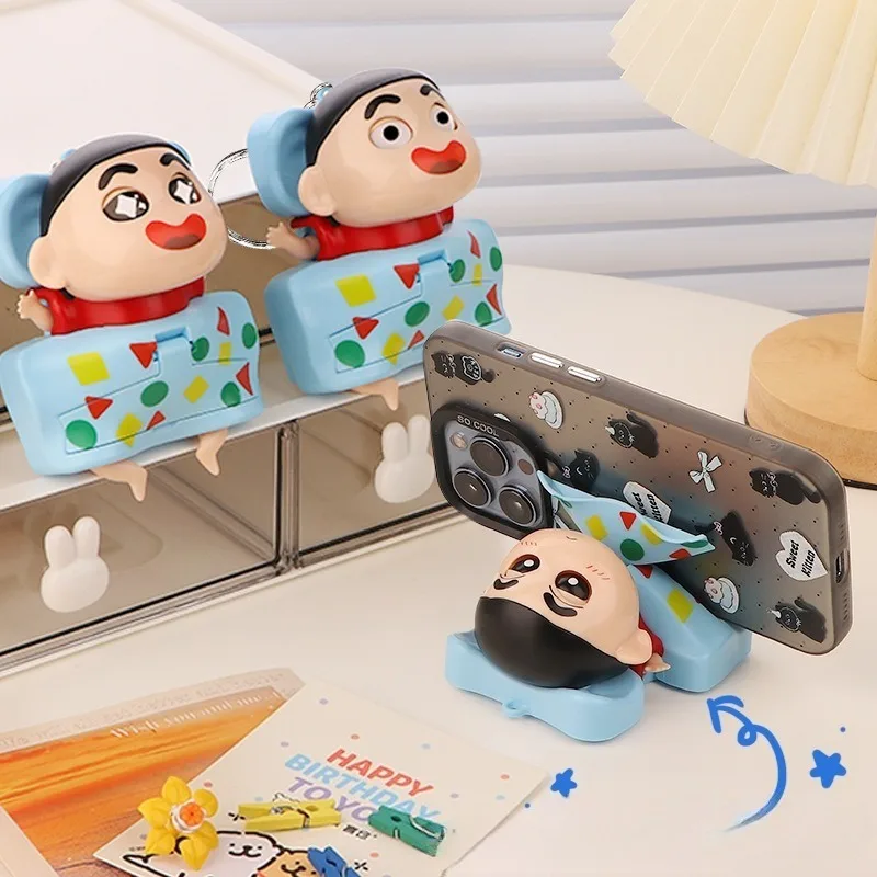 Подставка для телефона Crayon Shin-chan, модный брелок для защиты от падения, декоративный регулируемый держатель для телефона, кронштейн, настольная подставка в стиле аниме