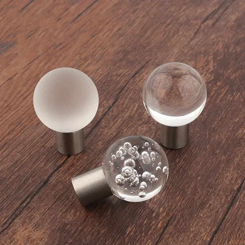 

Hot Luxury K9 Crystal Ball Bubble Handles Shoebox Cabinet Handles Closet Door Drawer Knobs Wardrobe Pulls Pullers With Screws