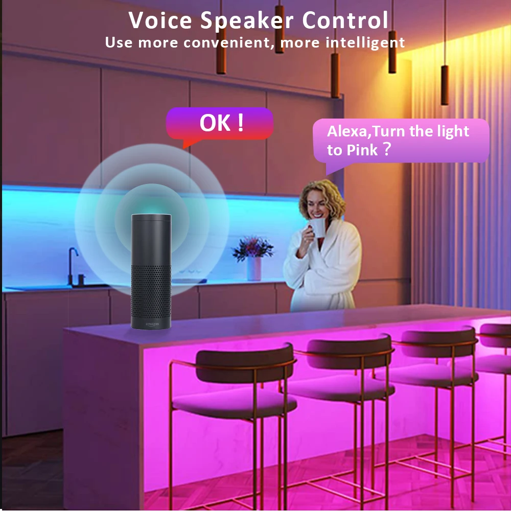 Tuya Alexa Google Home Smart LED Strip Controller RGB CCT RGBW Single Color Dimmer DC 12V 24V 36V 48V WIFI Voice Control V5-L