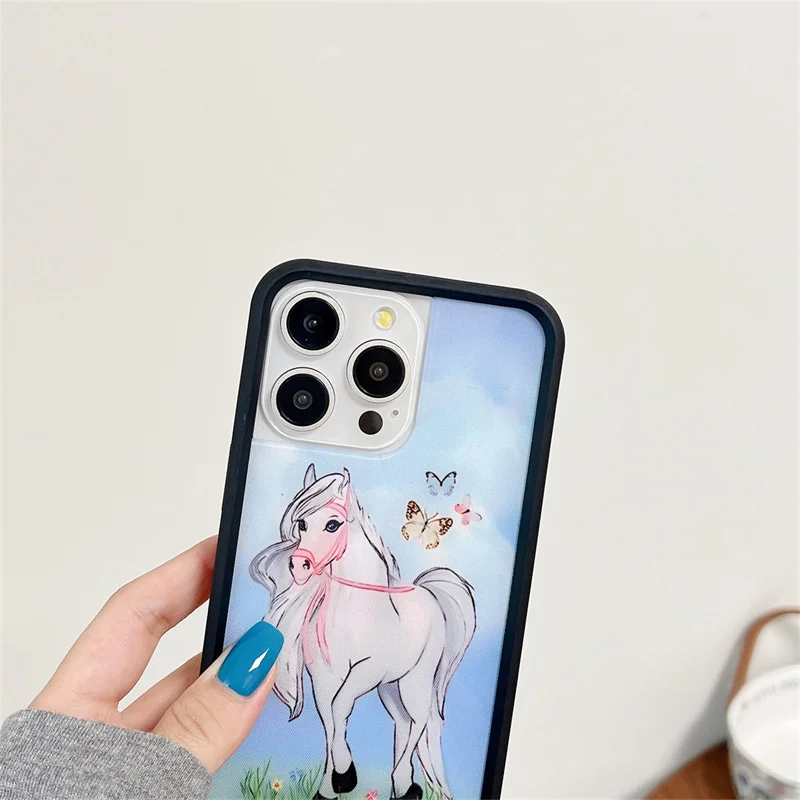 Flor selvagem ai borboleta doce cisne lago caso de telefone para iphone 16 15 14 13 12 pro max wf pouco fedorado amor coração veados capa