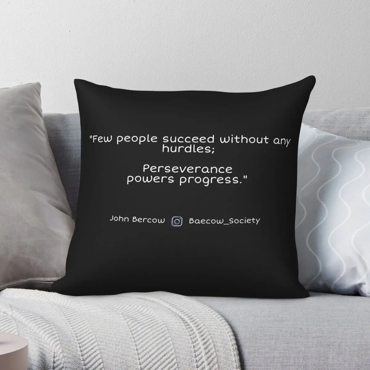 Perseverance Powers Progress Square Pillowcase Polyester Linen Velvet Pattern Decor Throw Pillow Case Home Cushion Cover 45x45