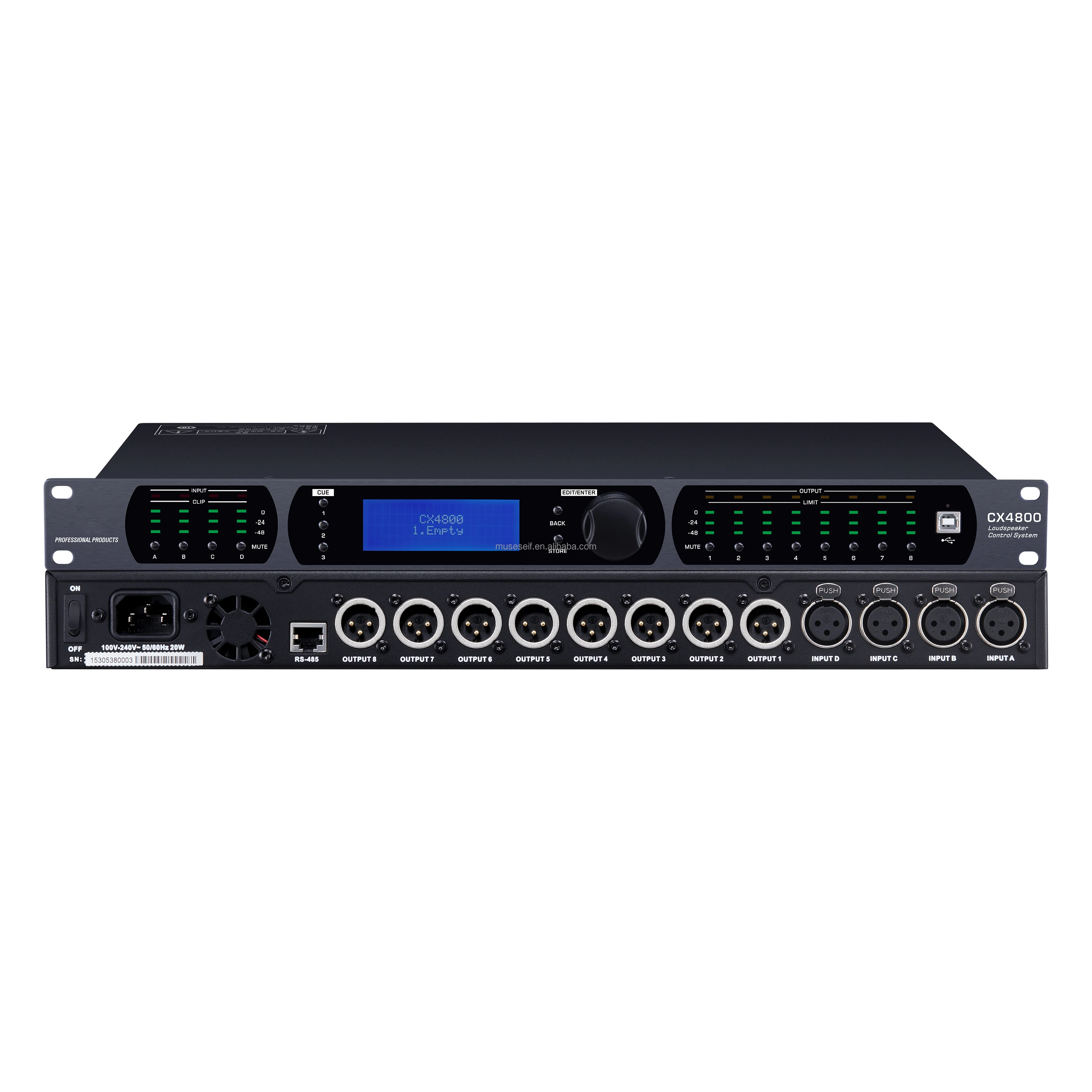 CX4800 Professional Audio Processor Compatible Original Software 32-bit DSP Audio Processing 4x8 Loudspeaker Control System