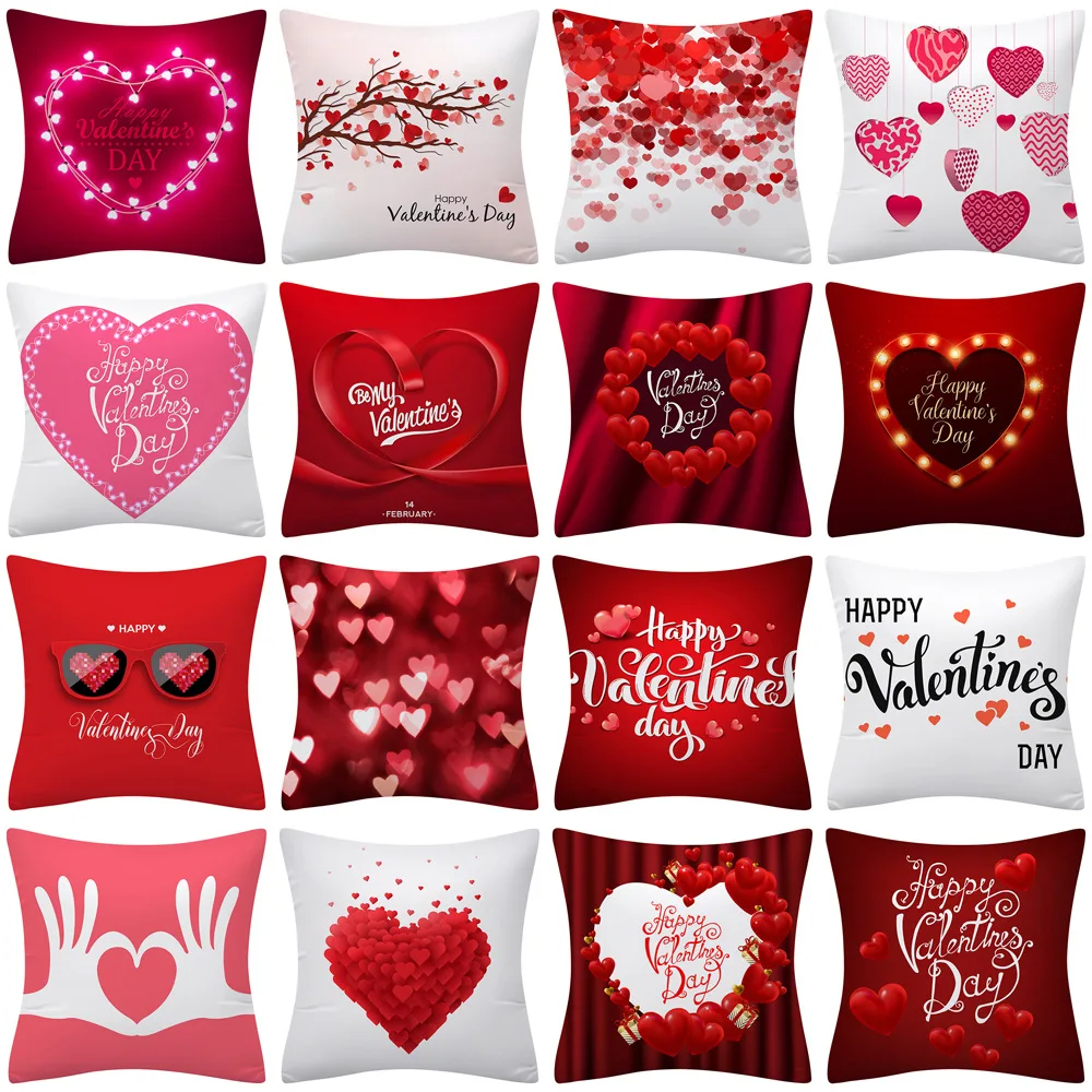 

New European and American Valentine's Day Pillow Case Home Holiday Party Decoration Cushion Cover pink decorative pillows