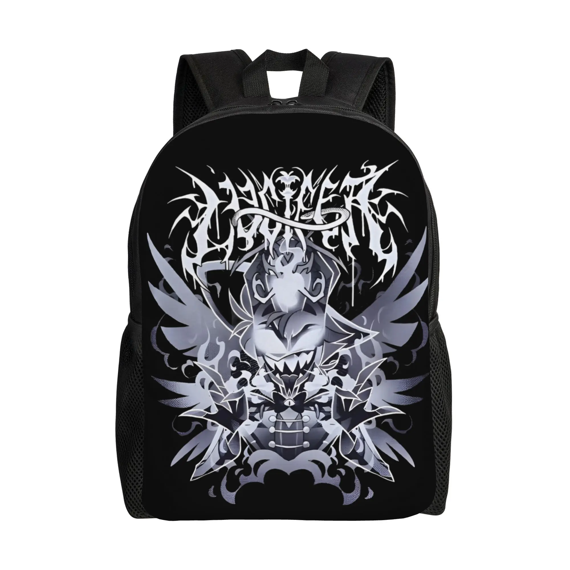 HazbinsHotels Lucifer Metal Lucifer MorningStar Backpack Girl Durable Backpacks Polyester High School Bags University Rucksack