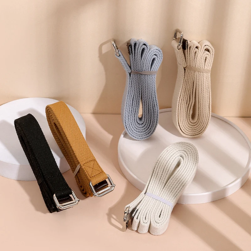 Sangle de yoga pour étirer les bandes de yoga avec boucle d'anneau en D réglable, ceinture de yoga en coton pour le fitness, le yoga, le Pilates, la puissance physique